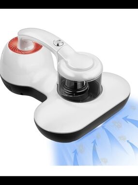 Handheld Fabric Lint & Dust Remover - White with Black Accents